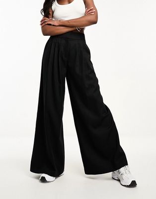 & Other Stories wide leg pants in black - part of a set
