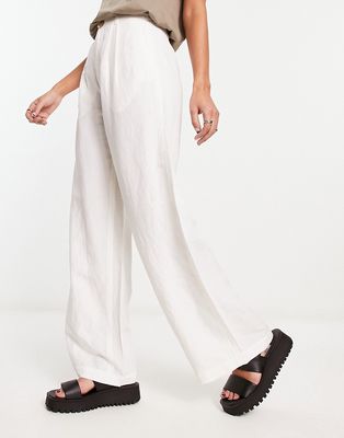 & Other Stories wide leg pants in off white