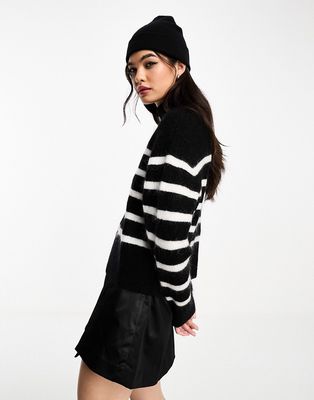 & Other Stories wool and merino sweater in black and white stripe