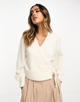 & Other Stories wrap cardigan in off white