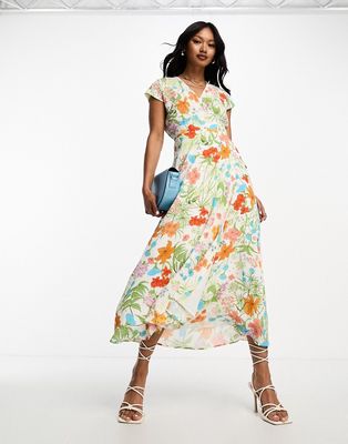 & Other Stories wrap maxi dress in multi floral print