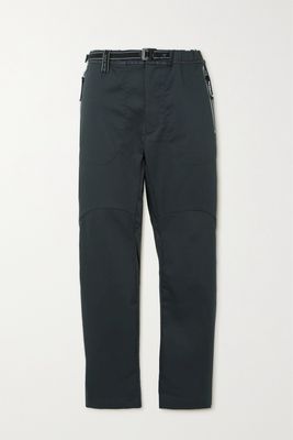 And Wander - Air Hold Belted Cotton-blend Ripstop Tapered Pants - Gray