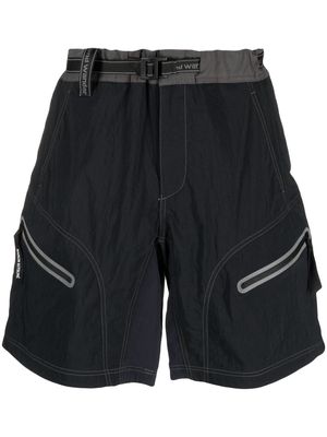 and Wander belted-waist knee-length shorts - Black
