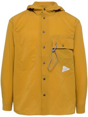 and Wander carabiner-attachment hooded jacket - Yellow