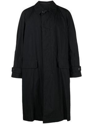 and Wander classic-collar long coat - Black