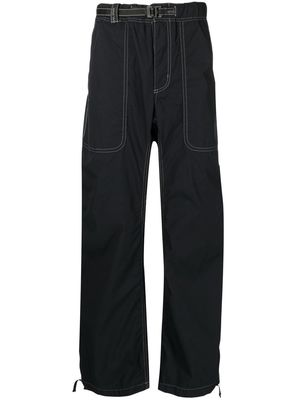 and Wander contrast-stitch cargo trousers - Black