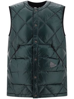 and Wander diamond stitch gilet - Green