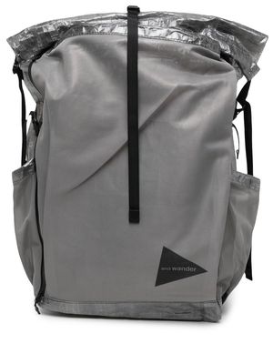 and Wander Dyneema logo-patch backpack - Grey