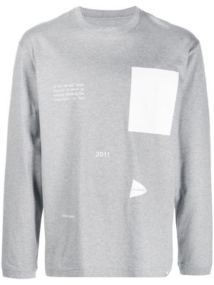 and Wander graphic-print long-sleeved T-shirt - Grey