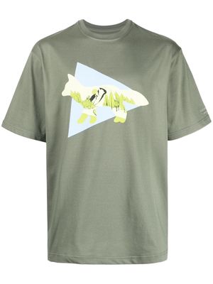 and Wander graphic-print short-sleeve T-shirt - Green