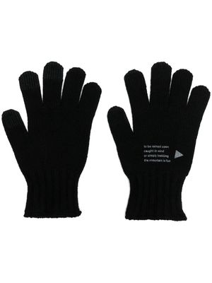and Wander graphic-print wool gloves - Black