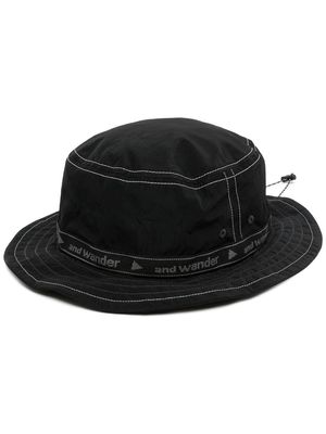 and Wander jacquard-tape bucket hat - Black