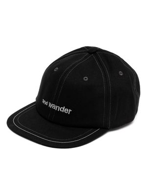 and Wander logo-embroidered cotton cap - Black