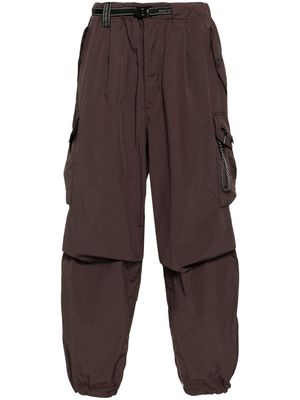 and Wander logo-embroidered ripstop cargo pants - Purple