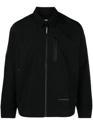 and Wander logo-embroidered zip-fastening jacket - Black