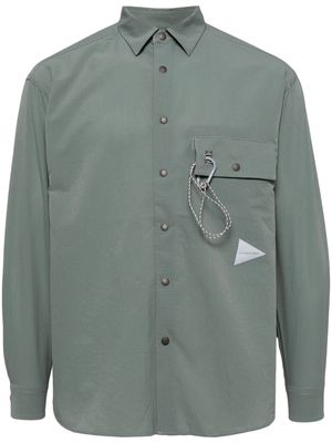 and Wander logo-patch button-down shirt - Green