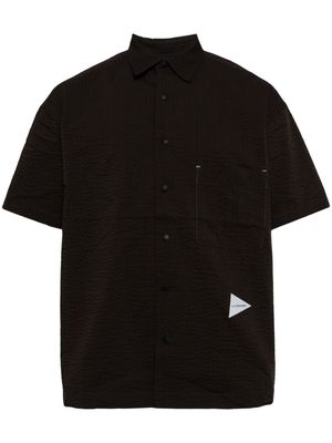 and Wander logo-patch cotton-blend shirt - Brown