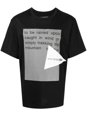 and Wander logo-print cotton T-shirt - Black