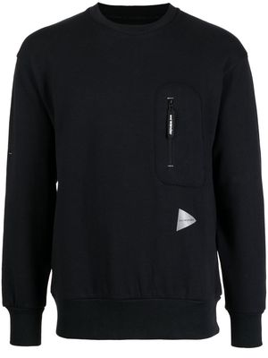 and Wander logo-print crew-neck sweatshirt - Black