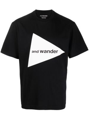 and Wander logo-print jersey T-shirt - Black
