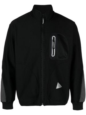 and Wander logo-print panelled jacket - Black