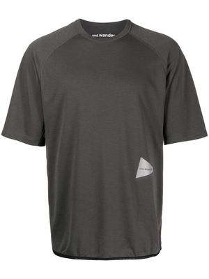 and Wander logo-print short-sleeve T-shirt - Grey
