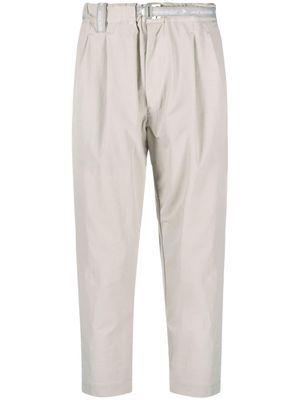 and Wander logo-strap cropped trousers - Grey