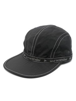 and Wander logo-tape contrast-stitching cap - Black