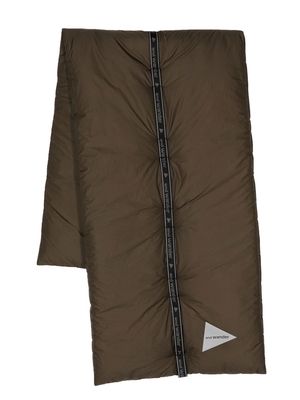 and Wander logo-trim detail scarf - Green