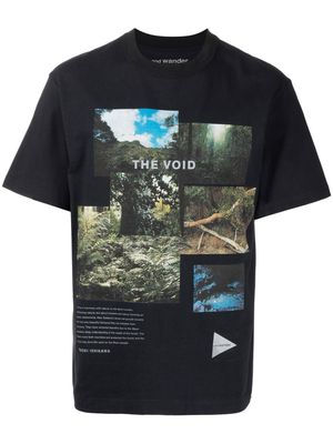 and Wander photo-print short-sleeved T-shirt - Black