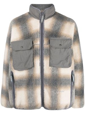 and Wander plaid-check zipped-up jacket - Grey