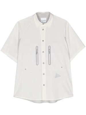 and Wander ripstop-detail short-sleeve shirt - White