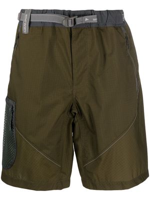 and Wander ripstop knee-length belted shorts - Green