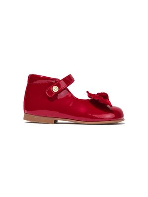 ANDANINES bow-detail leather ballerina shoes - Red