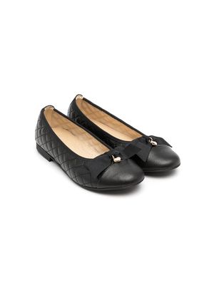 ANDANINES bow detail quilted ballerinas - Black