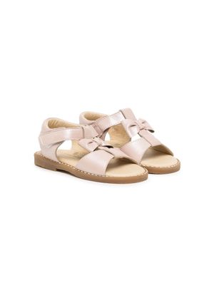 ANDANINES bow-detail touch-strap sandals - Pink
