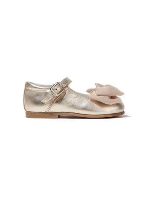 ANDANINES bow metallic ballerina shoes - Gold