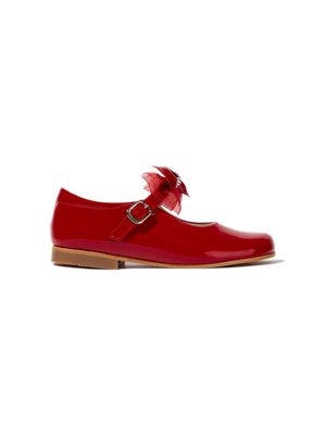 ANDANINES bow patent ballerina shoes - Red