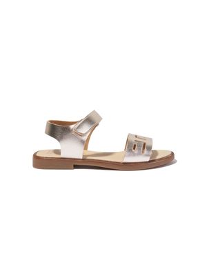 ANDANINES cut-out metallic leather sandals - Gold
