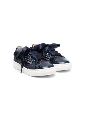 ANDANINES glittery leather sneakers - Blue