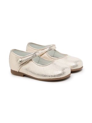 ANDANINES metallic-finish ballerina shoes - Gold