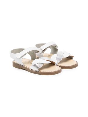ANDANINES metallic-finish open toe sandals - White
