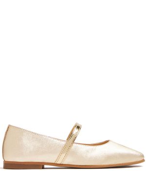 ANDANINES metallic leather ballerina shoes - Gold