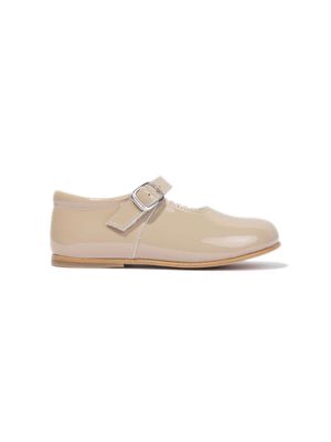 ANDANINES patent-leather ballerina shoes - Brown