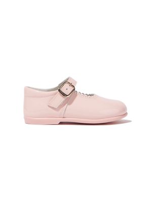 ANDANINES scallop-edge patent ballerina shoes - Pink