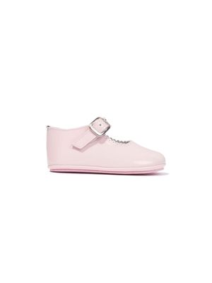 ANDANINES scalloped leather ballerina shoes - Pink