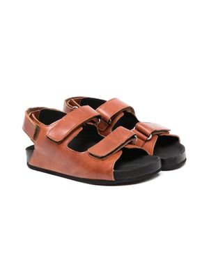 ANDANINES touch-strap open-toe leathe sandals - Brown