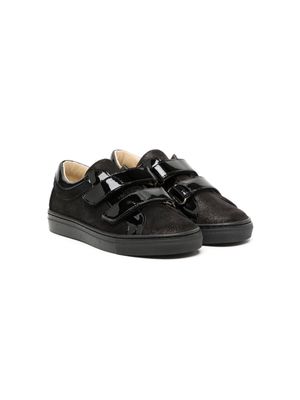 ANDANINES touch-strap patent leather sneakers - Black