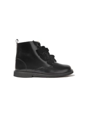 ANDANINES velvet-bow lace-up boots - Black