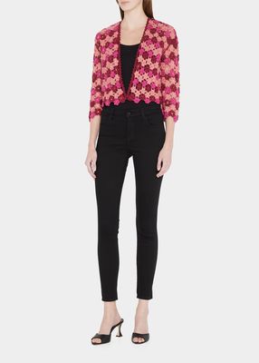 Anderson Cropped Floral Crochet Cardigan